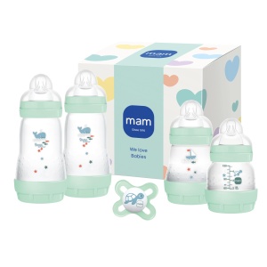 Set Anti-Colic MAM Easy Start, 4 Biberon 0 luni, Culoare Mint
