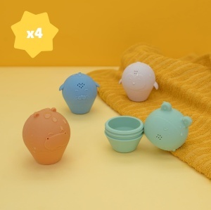 Set Badespielzeug Badabulle din Silicon, 4 Piese, Sigur si Usor de Curatat - Img 3