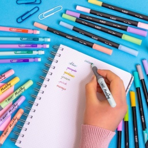 Set BIC Pastel de 23 de piese 6 Marker, 5 Creioane mecanice, 6 Fineliner, 6 Textmarker - Img 5