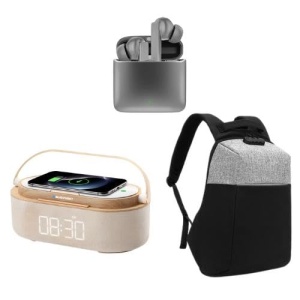 Set Blaupunkt Wake UP Rucsac ultraleger, casti Bluetooth si boxa cu radio