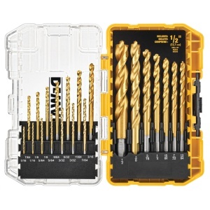 Set burghie DeWalt DW1361, 21 piese, titan-nitrid, ToughCase