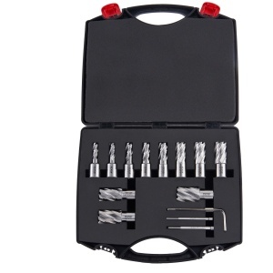 Set burghie pentru metal VEVOR 10190010213, 13 piese, otel rapid M2AL, adancime taiere 25,4 mm - Img 9