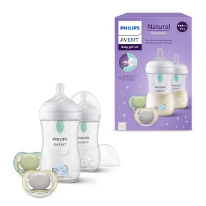 Set cadou pentru bebelusi Philips Avent Natural Response, 2 sticle 260 ml si 2 suzete