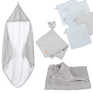 Set Cadou pentru Bebelusi roba Organic Lil PLANET - 5 Piese, Gri, Bio Bumbac