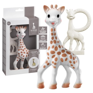 Set cadou pentru copii Sophie la Girafe - jucarie educativa si inel gingival
