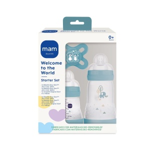 Set Cadou pentru Nou-Nascuti MAM, 2 Sticle Anti-Colici (130 ml si 260 ml), Albastru - Img 2