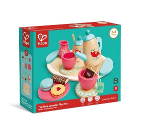 Set ceai copii Hape din lemn accesorii bucatarie design colorat - Img 4
