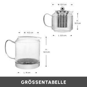 Set Ceainic Karaca Kelly XL din Borosilikat, 2 L Kettle si 1 L Ceainic cu Filtru - Img 2