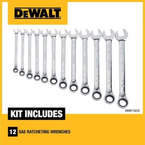 Set Chei Fixe cu Clichet DEWALT DWMT19232 12 Piese Cromate - Img 2