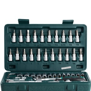 Set chei tubulare Bruder Mannesmann M 2040 46 piese otel crom-vanadiu - Img 3