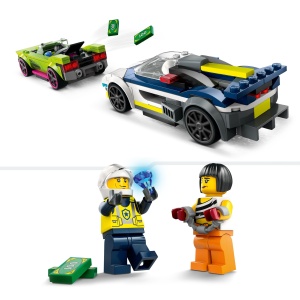 Set Constructie LEGO City - Urmarire cu Politie si Masina Sport, 213 Piese - Img 5