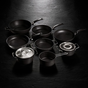 Set cratite Fissler Adamant/aluminiu, 3 piese, acoperite cu oala cu capac metalic, antiaderente (1 cratita, 1 cratita, 1 cratita) - inductie - Img 2