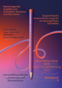 Set Creion Faber-Castell Grip 2001, 3 bucati, Culoare Blushing Sky, Buzzing Blue, Punchy Melon - Img 2