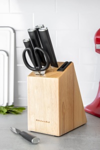 Set cutite cu suport KitchenAid Classic, 5 piese, otel japonez, negru - Img 2