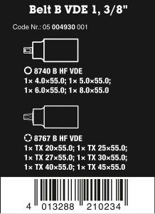 Set de 10 Nusi VDE Wera 05004930001, 38, cu Haltefunctie si Textilgurt - Img 2