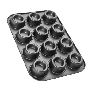 Set de 12 tavi de copt Zenker Cup-Cake - Acoperire antiaderenta premium, pentru cupcakes perfecte, 385x265x30mm, rezistent la caldura pana la 230degC, negru - Img 2