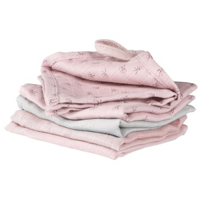 Set de 5 Lavete pentru Bebei Roba Organic Lil Planet, 100 Bumbac Bio, RozMauve - Img 2