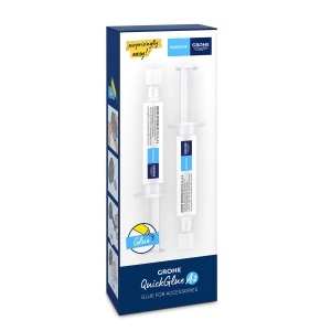 Set de adeziv GROHE QuickGlue 2x, pentru accesorii de baie, usor de aplicat