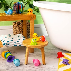 Set de baie de 15 piese Bright Starts, Splash, Splash Baby - carte impermeabila, ratuste de cauciuc, jucarii pentru animale de companie si cani de stivuire, unisex, 6 luni+ - Img 11