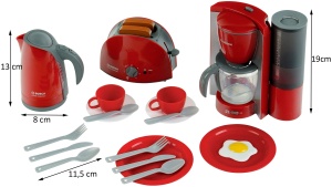 Set de bucatarie copii Bosch Theo Klein 9564 Toaster Cafetiera si Fierbator - Img 2