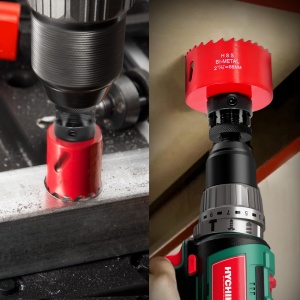 Set de burghie HYCHIKA Lochsage 68mm 60mm Bi-Metall pentru rigips metale si lemn - Img 7