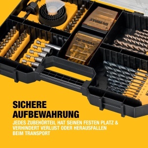 Set de burghie si bituri DEWALT 100 piese, compatibil cu Tough Case - Img 6