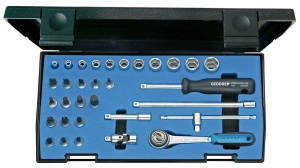 Set de chei cu clichet GEDORE 20 IMU-3, 32 piese, 4-14mm, din otel vanadiu