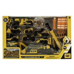 Set de Constructie CAT Little Machines Mega-Set, 41 piese, cu vehicule si accesorii, galben - Img 2