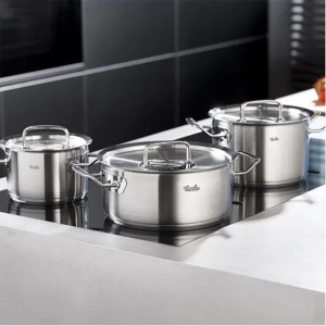 Set de cratite din otel inoxidabil Fissler Original-Profi Collection, 5 bucati, oale cu capac metalic (3 cratite, 1 caserola, 1 cratita - fara capac) - inductie - Img 3
