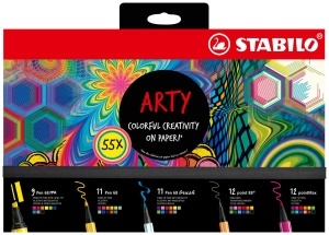 Set de Creioane STABILO ARTY, Cutie Neagra, 9 Pen 68 MAX, 12 pointMax - Img 2