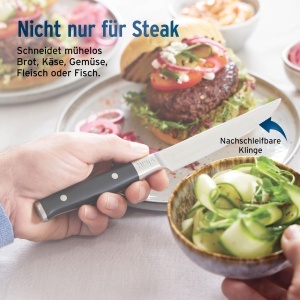 Set de cutite Ninja StaySharp 13 piese cu bloc si ascutitor detasabil, inox - Img 7