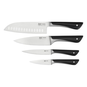 Set de cutite Tefal Jamie Oliver, 4 piese, otel inoxidabil, design elegant, manere din lemn