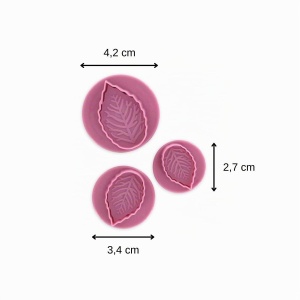 Set de Decupatoare Zenker Frunza 3 piese, Plastic, Culoare Frozen Rose - Img 3
