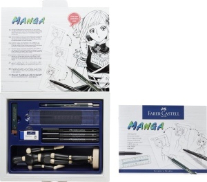 Set de desen Faber-Castell Manga Starter, 6 piese, incluzand tusche si creion - Img 3