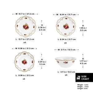 Set de Farfurii Karaca Antique, 24 piese pentru 6 persoane, Porcelan, Alb cu Flori - Img 2