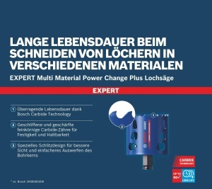 Set de feronerie Bosch EXPERT Multi Material PC Plus, 14 piese, pentru lemn si metal, 20-76 mm - Img 4