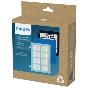 Set de filtre originale Philips FC801002 pentru aspiratoare PowerPro Compact, albastrualb