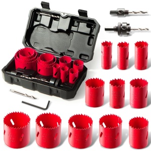 Set de freze bimetalice HYCHIKA 17 piese diametru 20-68 mm adancime maxima de taiere 40 mm