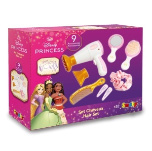 Set de Frizerie pentru Copii Smoby Disney Princess cu Fohn, Oglinda si Perie - Img 2
