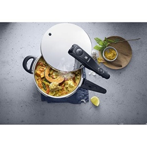 Set de inductie pentru oala sub presiune WMF Perfect One Pot 2 bucati, oala sub presiune 4.5l + 3l, semnal mare de gatit, 2 setari de caldura, maner capac detasabil, potrivit pentru toate tipurile de aragaz, otel inoxidabil - Img 16