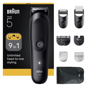 Set de ingrijire corporala Braun Series 5, 9 in 1, cu lama ultra ascutita, negru