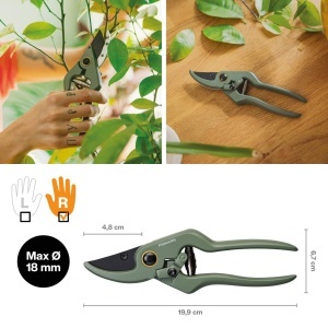 Set de ingrijire plante Fiskars 1075317 3 piese lame din otel inoxidabil suport ajustabil verde inchisnegru - Img 2
