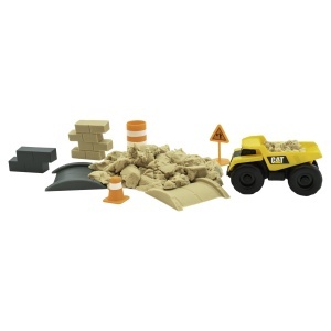 Set de joaca cu masini de constructie CAT Dig N Build, 230g nisip kinetic, pentru copii 3 - Img 2