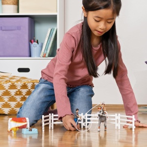 Set de joaca cu ponei Schleich Horse Club Mias Voltigier-Reitset 42443, 18 piese - Img 3