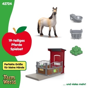 Set de Joaca Ferma Schleich cu Ponybox si Mustang Stute, 19 Piese, Culoare Rosie - Img 5
