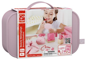 Set de joaca Hape Beauty Kollektion 10 piese accesorii din lemn si textil roz - Img 5
