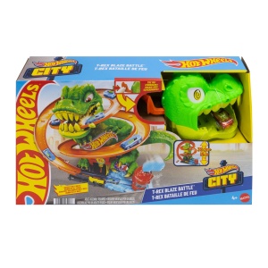 Set de joaca Hot Wheels cu T-Rex si camion de pompieri, 164, 45 cm - Img 7