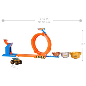 Set de Joaca Hot Wheels Monster Trucks Bigfoot 50 Aniversare cu Looping si Flip, 164 - Img 5