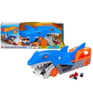 Set de joaca Hot Wheels - Transporter cu rechin, 1 vehicul 164, pentru copii 4-8 ani