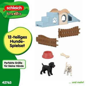 Set de Joaca pentru Copii SCHLEICH Farm World, 12 Piese, cu 2 Catelusi si Accesorii - Img 5